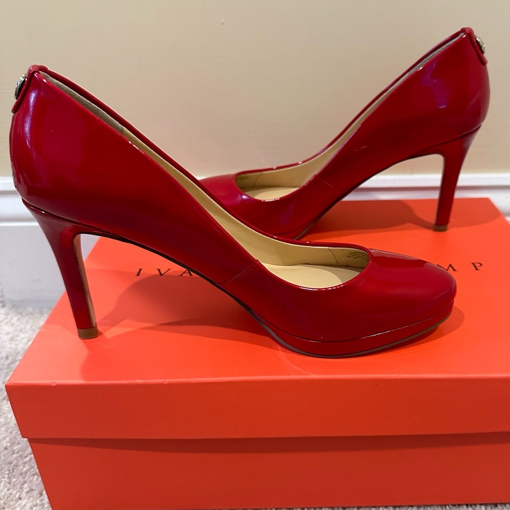 Ivanka Trump Sophia red patent leather heels